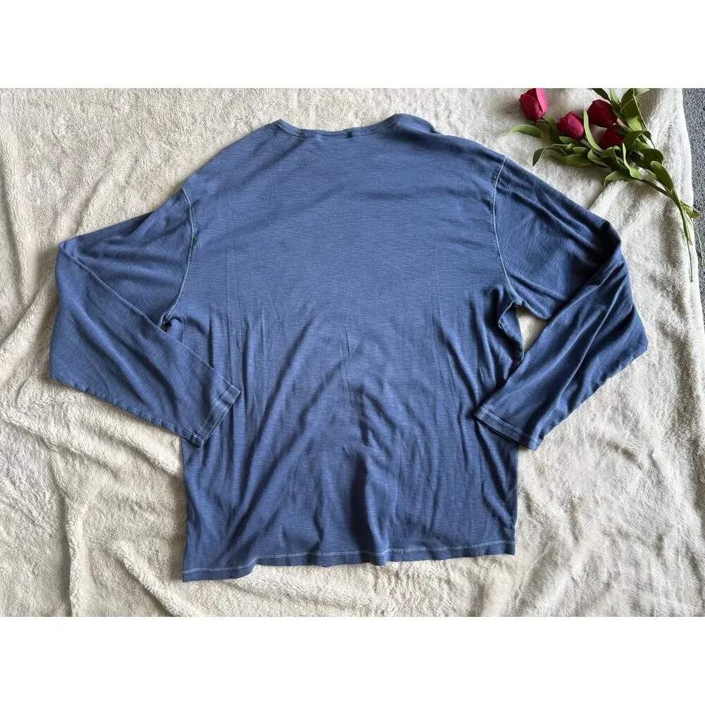 Rowm Men’s Blue Long Sleeve T-Shirt - Picture 6 of 6